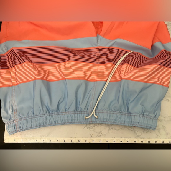 Nautica Swim Trunks Men XXL Blue Lined Beach Pockets Drawstring Shorts Orange C2 - Picture 4 of 5